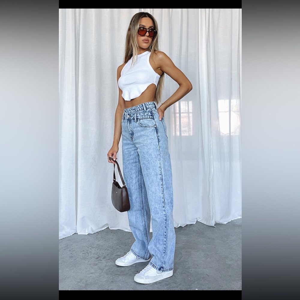 White Fox Take My Time High Rise Straight Jeans